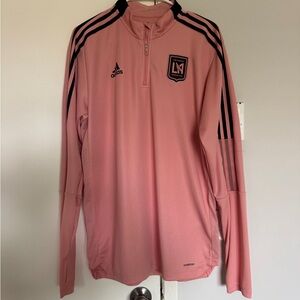 LAFC Men’s Adidas Pink Long Sleeve Jersey with Black Accents